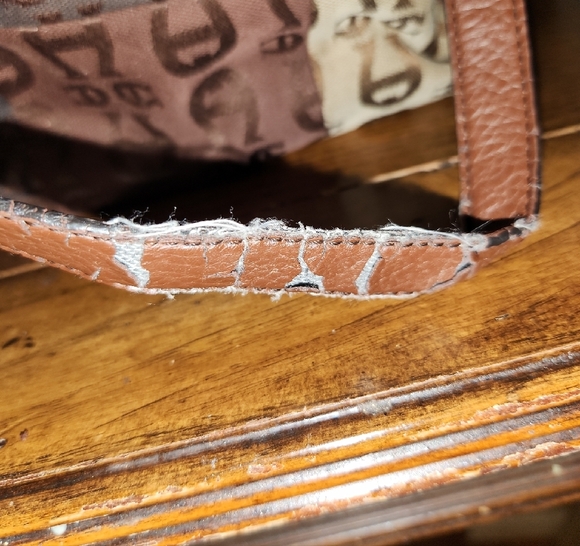 Vintage Etienne Aigner Brown and Tan Tote Bag - Picture 4 of 8